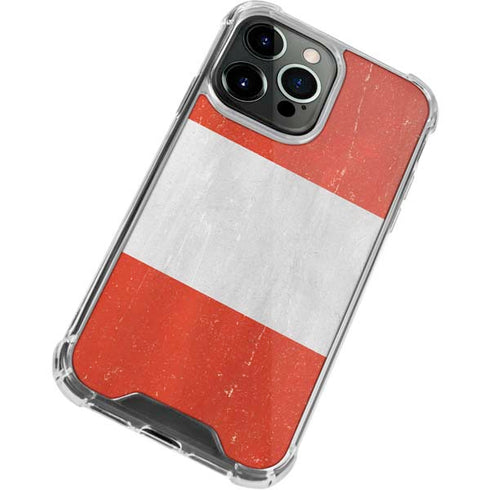 Peru Flag Distressed iPhone 13 Pro Clear Case